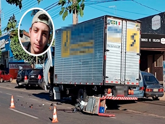 Jovem de 18 anos morre ao colidir com caminhão em avenida