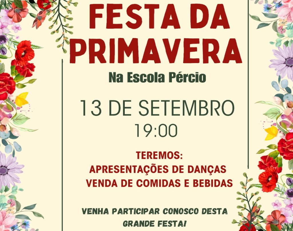 FLÓRIDA: Escola Pércio promove Festa da Primavera nesta sexta-feira