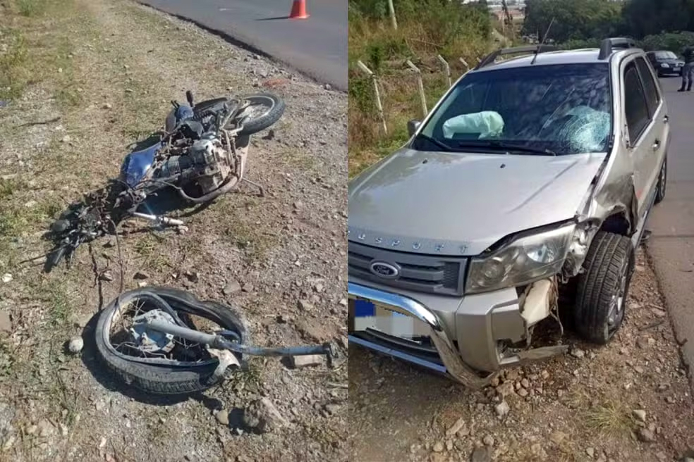 Motociclista invade pista contrária e morre em batida com carro