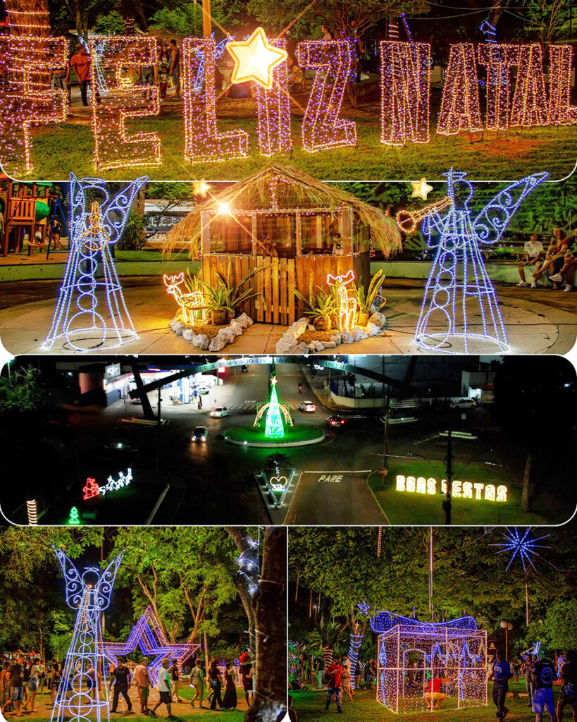 LUCÉLIA: Iluminação natalina especial em praças e avenidas deixa a cidade em destaque na região