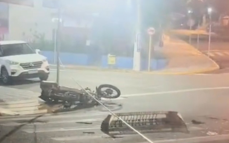 PACAEMBU: Motociclista fica ferido em acidente no local da antiga rotatória