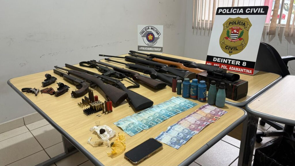 Operação conjunta apreende grande quantidade de armas e droga em Lucélia