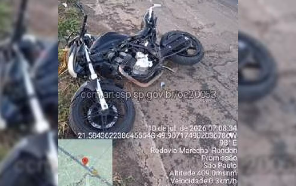 Motociclista morre após ser atingido por carro na Rodovia Marechal Rondon