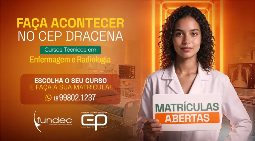 CEP Dracena abre matrículas para cursos técnicos com descontos de até 20% durante todo o curso