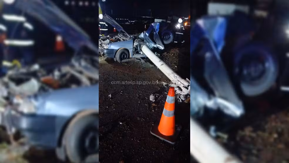 Motorista morre após perder o controle do carro e bater contra poste na Raposo Tavares em Ourinhos