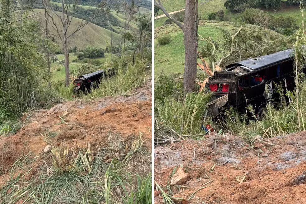 Ônibus cai em ribanceira e deixa mortos