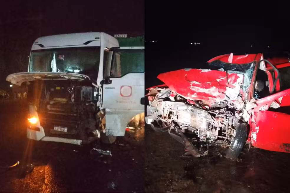 Três homens morrem após acidente grave entre carro e carreta na BR-158 em Três Lagoas